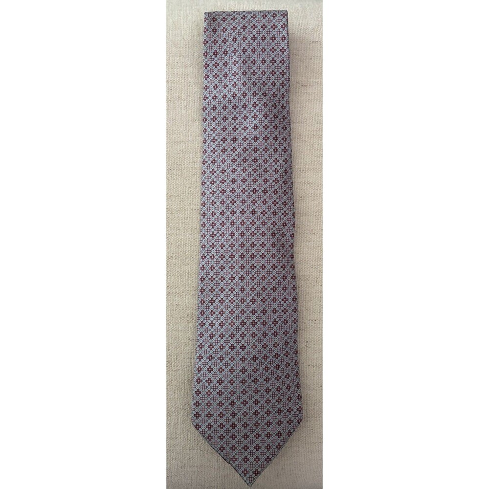 Cerruti 1881 Geometric Medallion Silk Tie Blue Red Sartorial MSRP $150